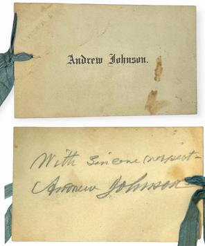 President Andrew Johnson, Mrs. Johnson & Daughter Signatures
