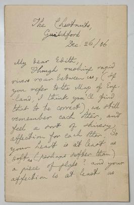 Lewis Carrol Handwritten Personal Letter To Edith RIx, 1886