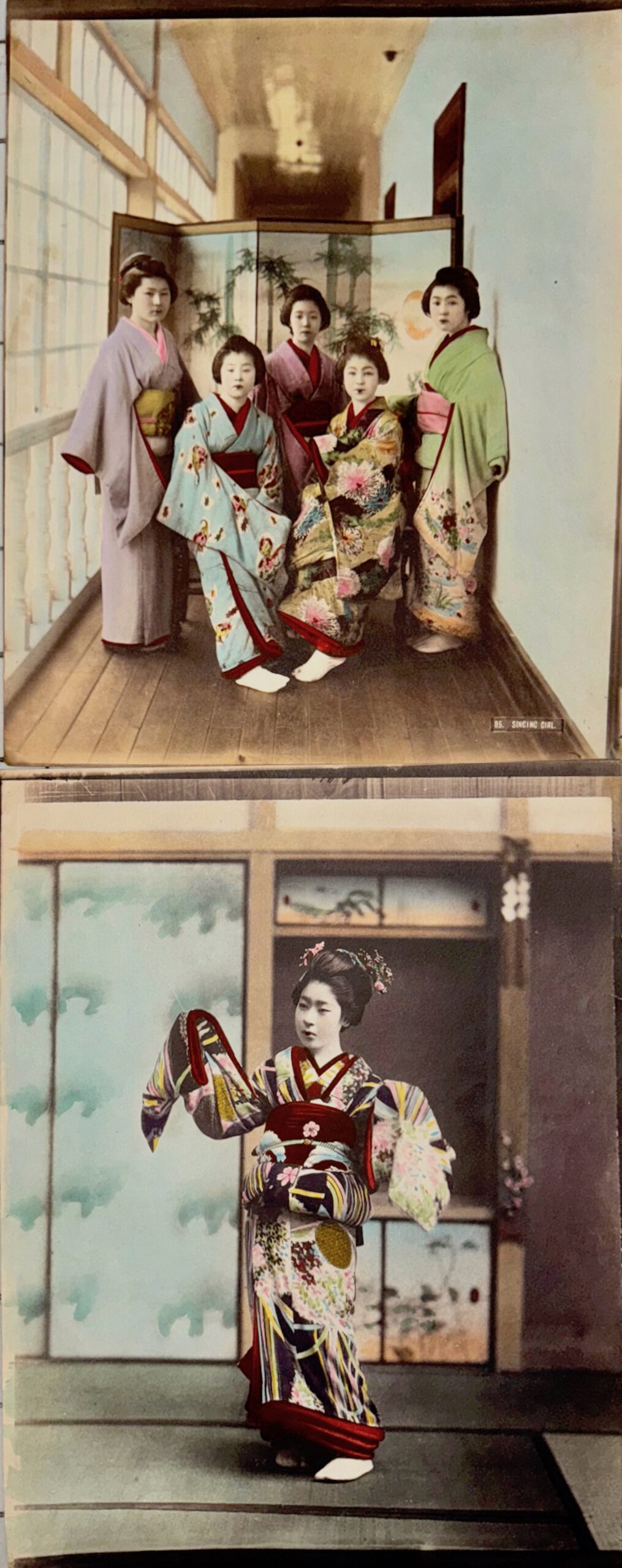 19th C. Japanese Albumen Prints, Hand-Colored