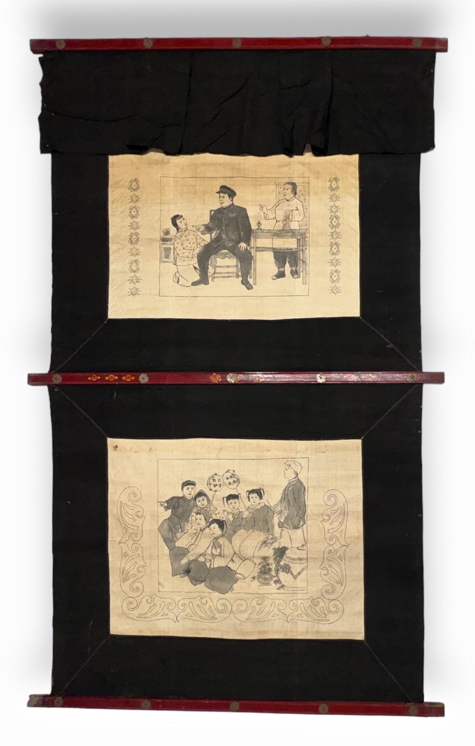 Mao Zedong Cultural Revolution Painted Hanging Scroll