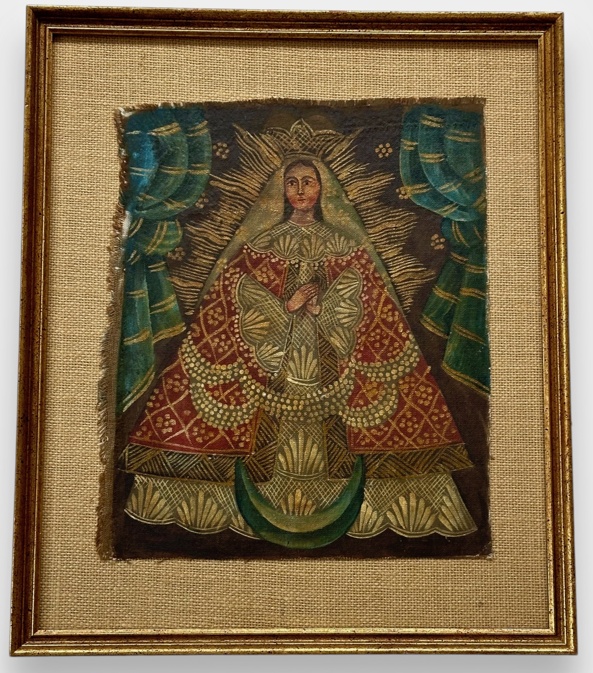 19th C. Spanish Colonial Madonna Painting