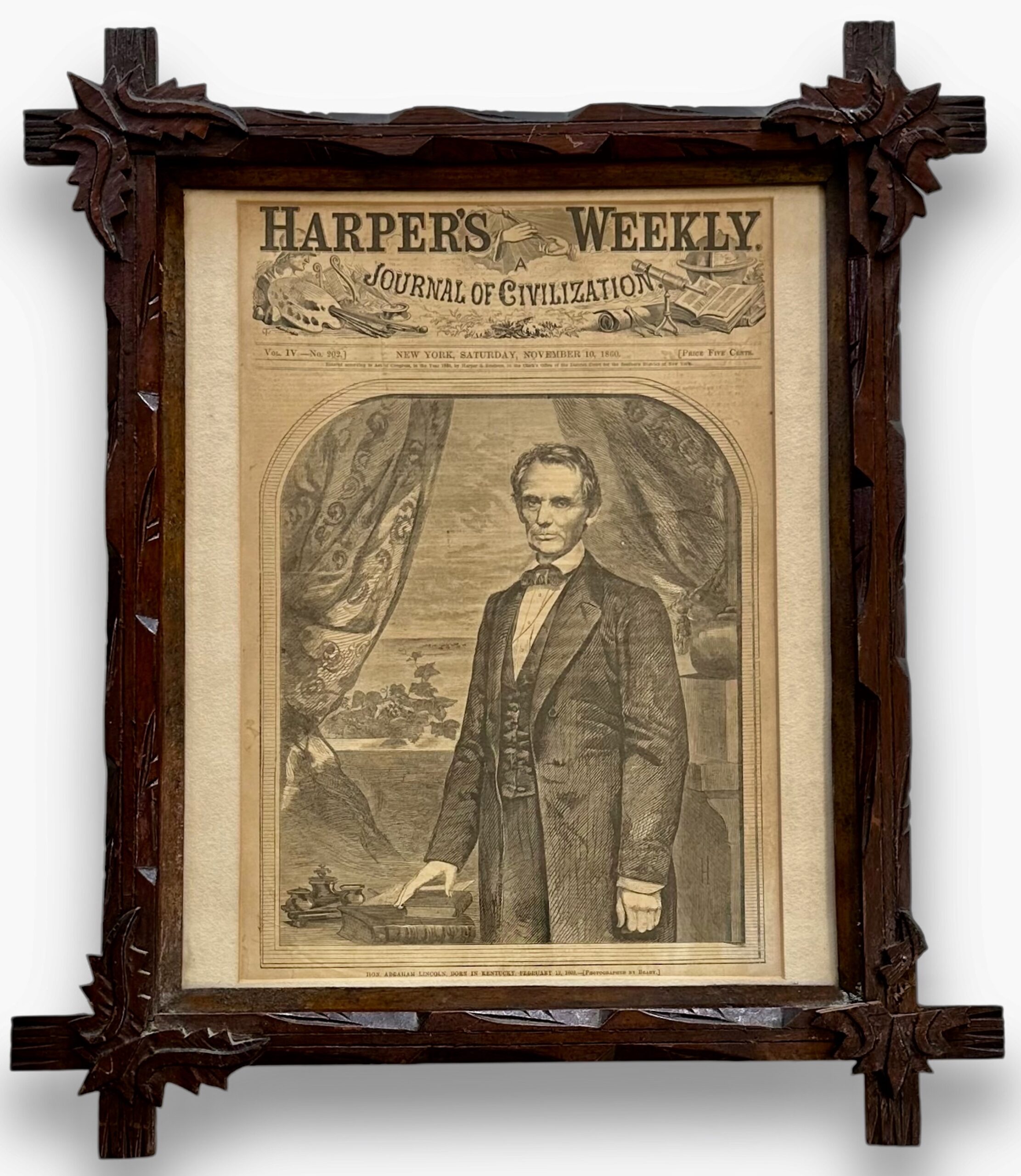 Harper's Weekly, Abraham Lincoln Portrain, 1860, 1860