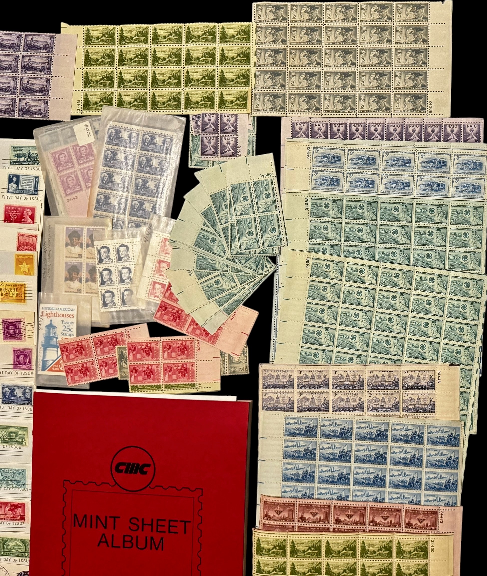 American Stamp Collection: Unsorted Mint Sheets, Plat Blocks...