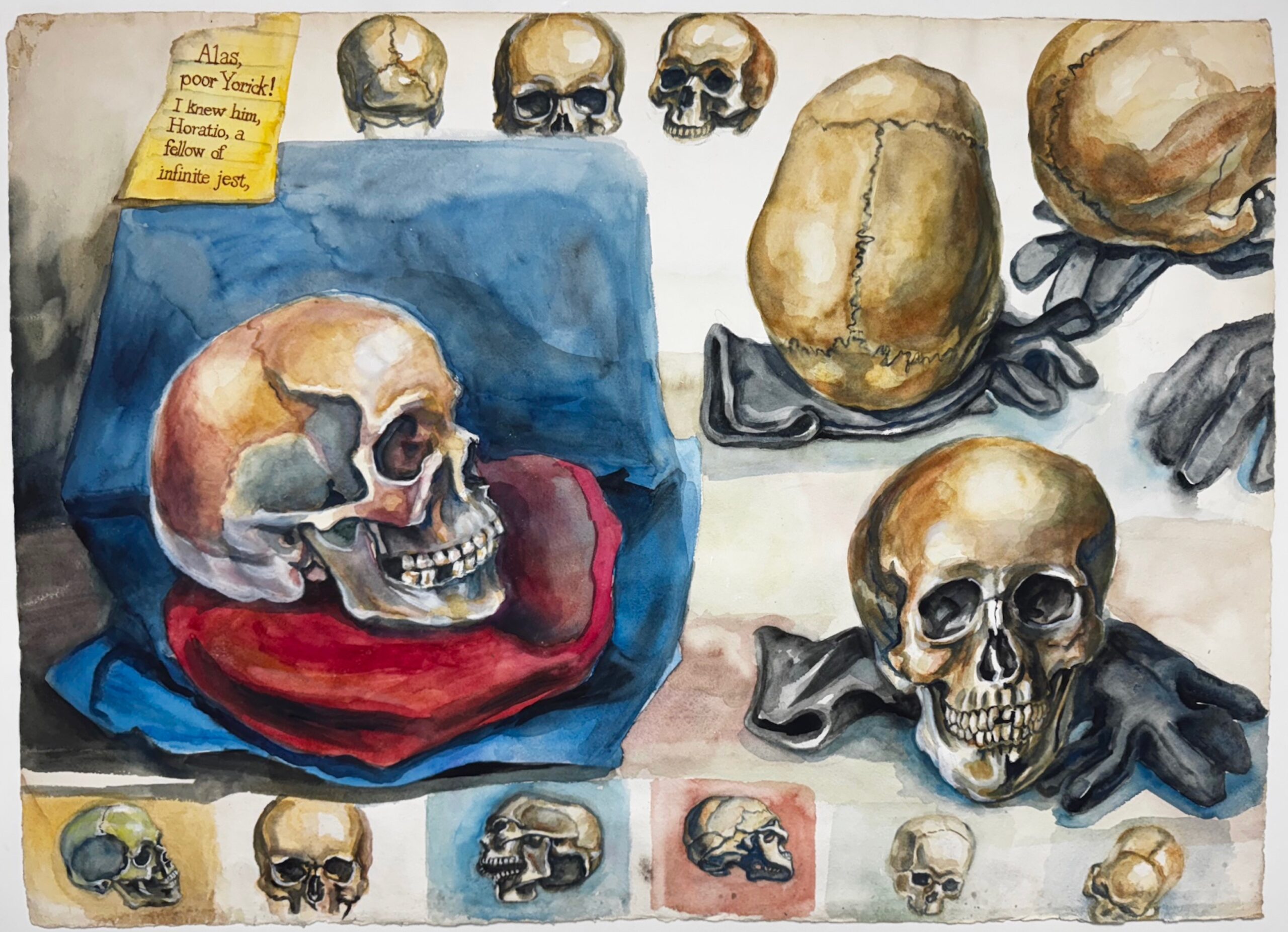 SHAKESPEARE HAMLET SKULL SCENE: Painting Mary L. Palidofska