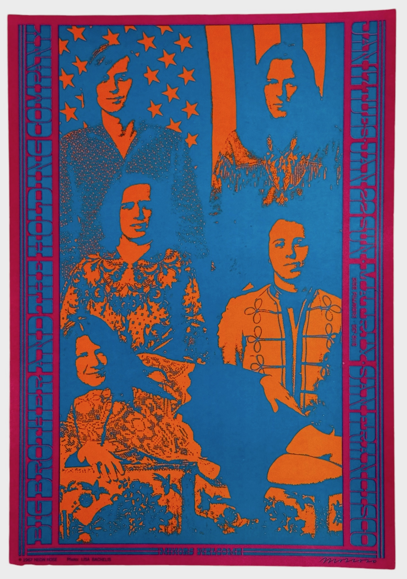 NEON ROSE 3-BIG BROTHER JANIS JOPLIN Concert Program, 1967