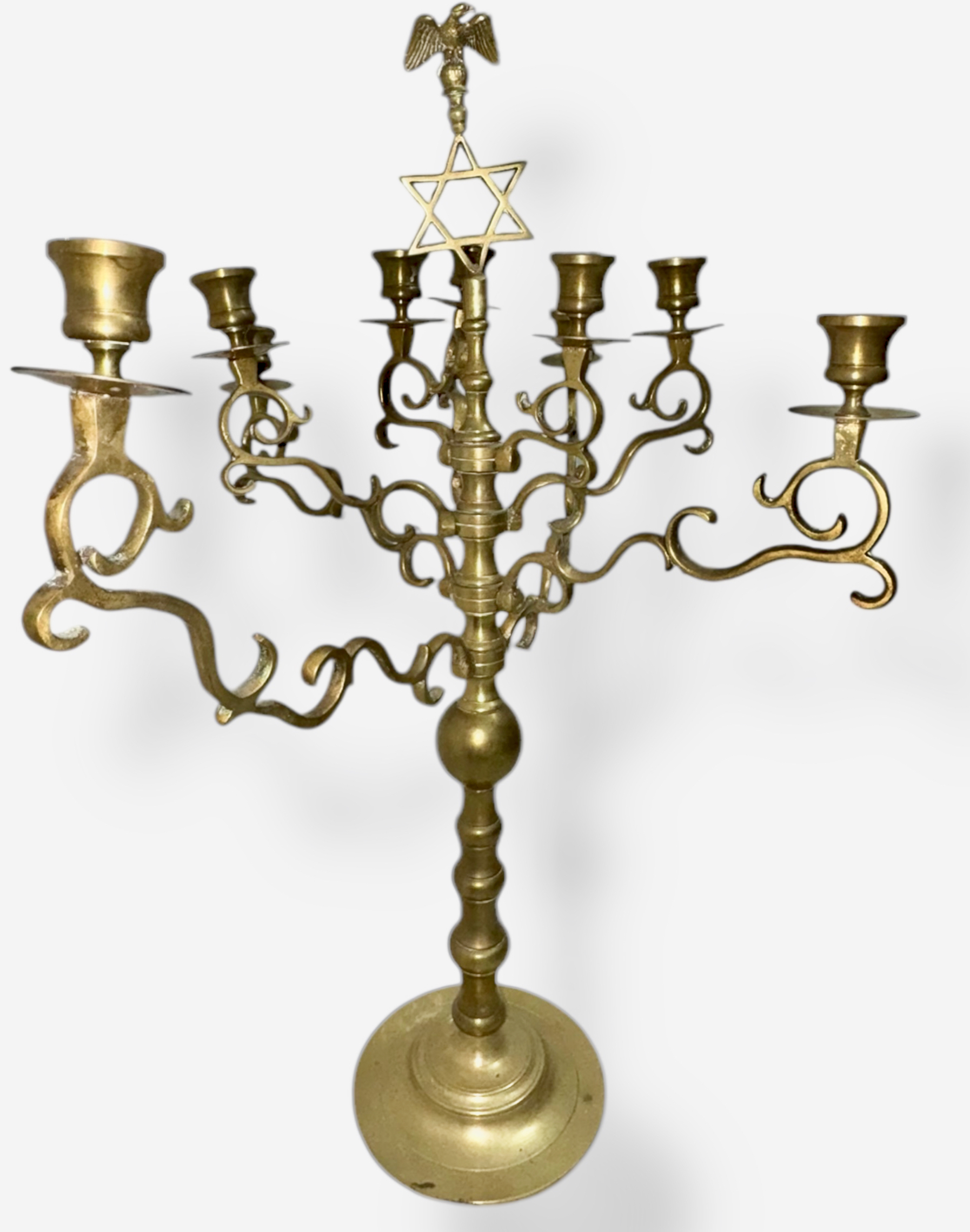 Judaica Antique Chanukah Menorah with Eagle