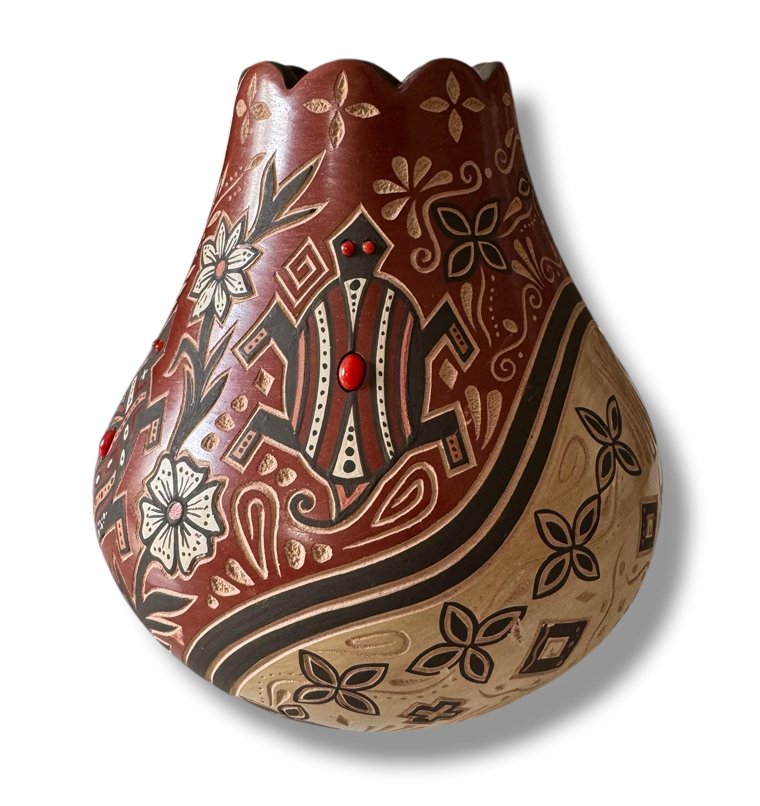 Glendora Fragua, Jemez Pueblo Native American Pottery Vase