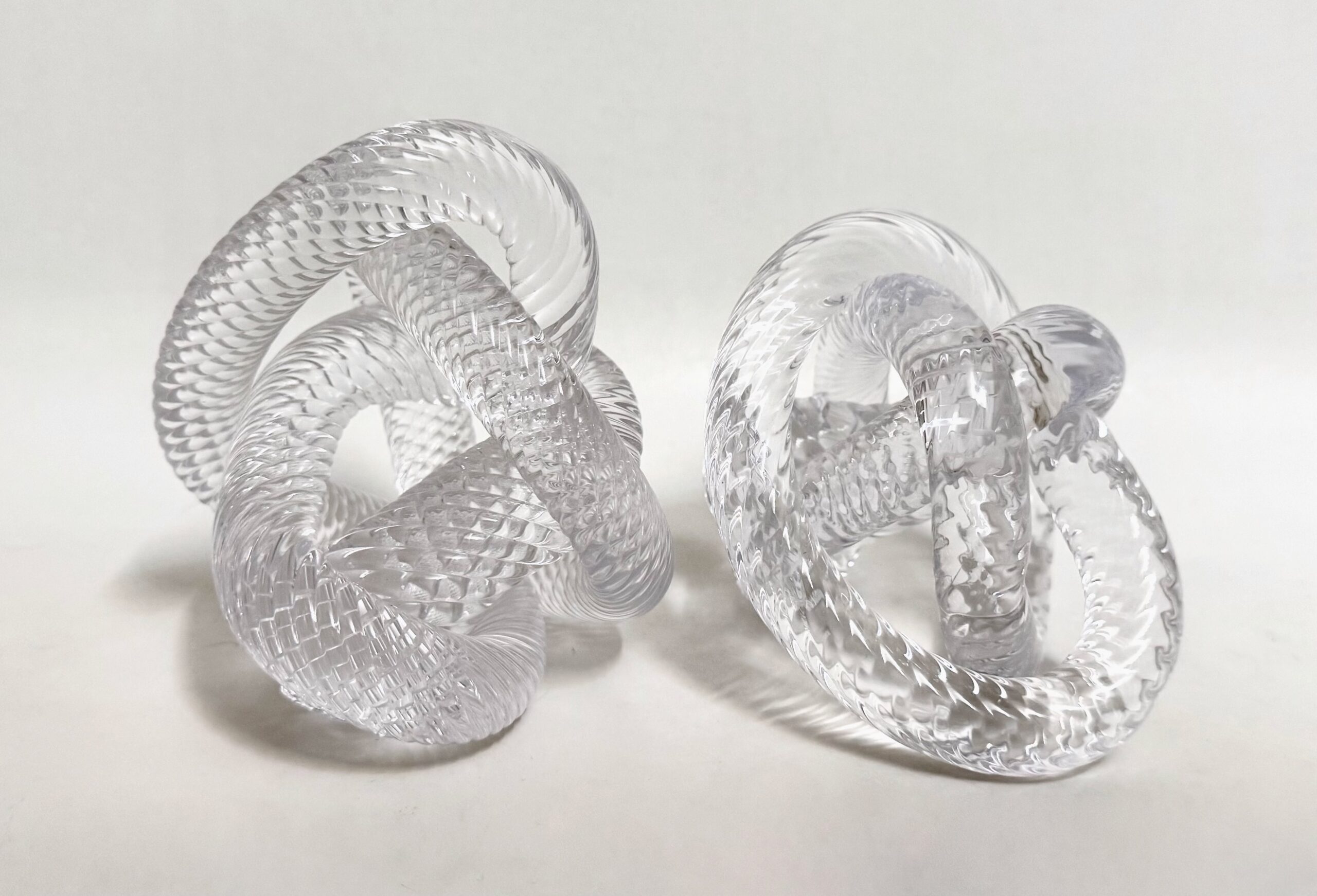 Evans Atelier Twisted Blown Glass, H. Scarborough (pair)