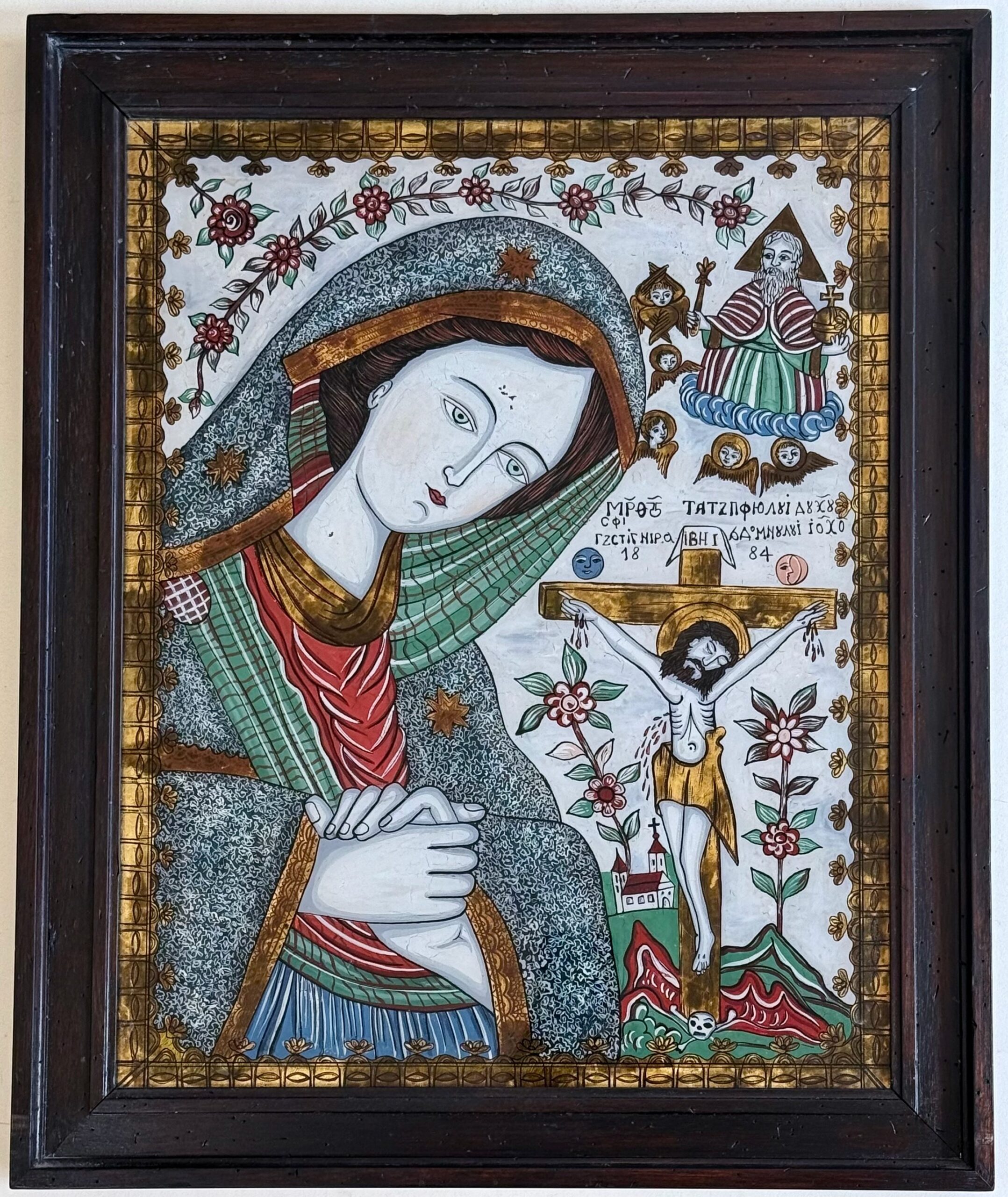 19th Century Russian Orthodox Painting on Glass