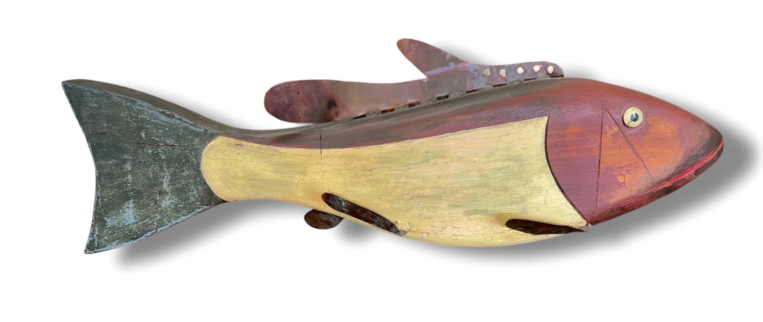 American Folk Art Carved Fish by Jeff Raymond, 2003