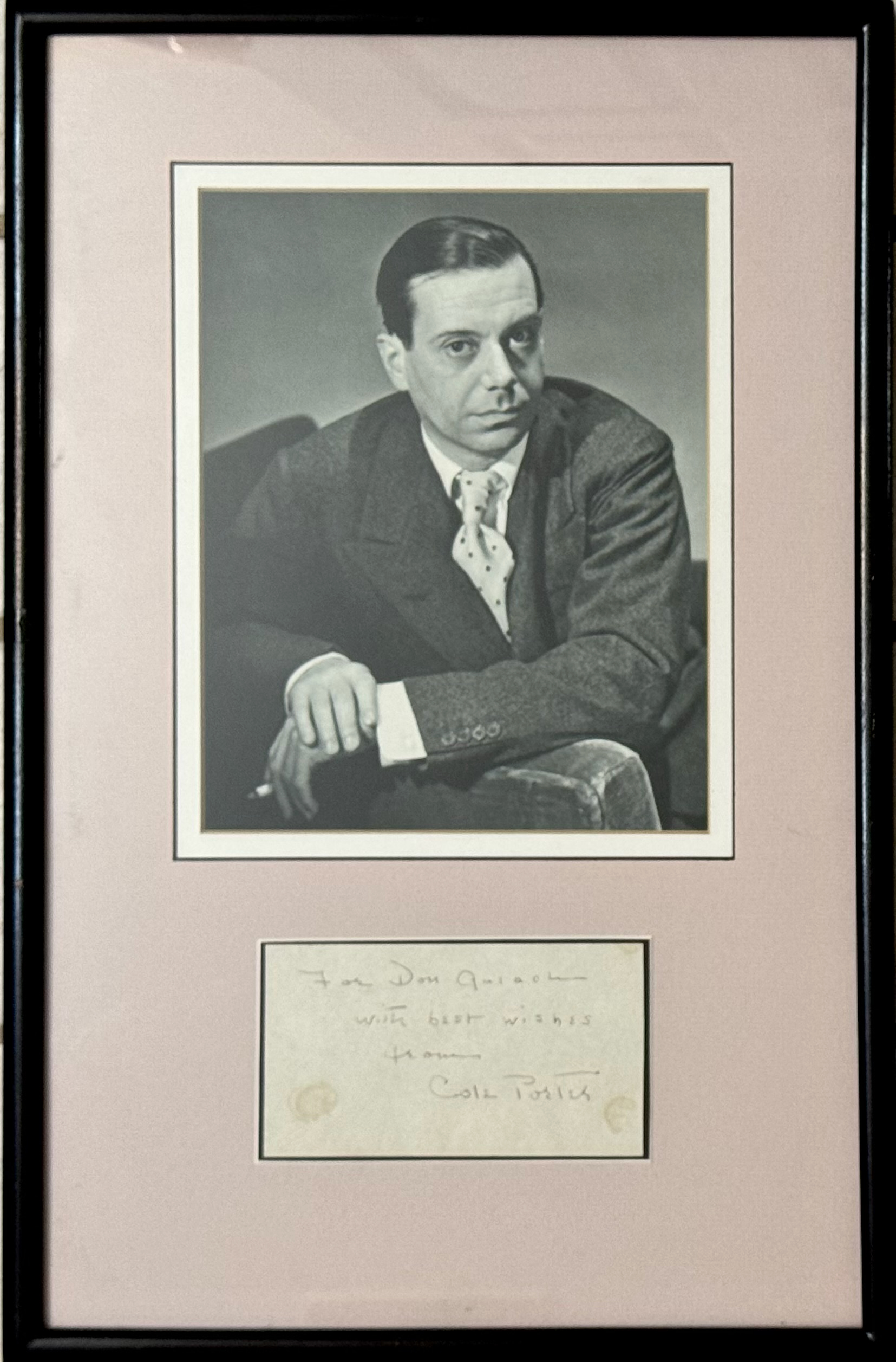 Cole Porter Signed and Inscribed Phototgraph w/ COA