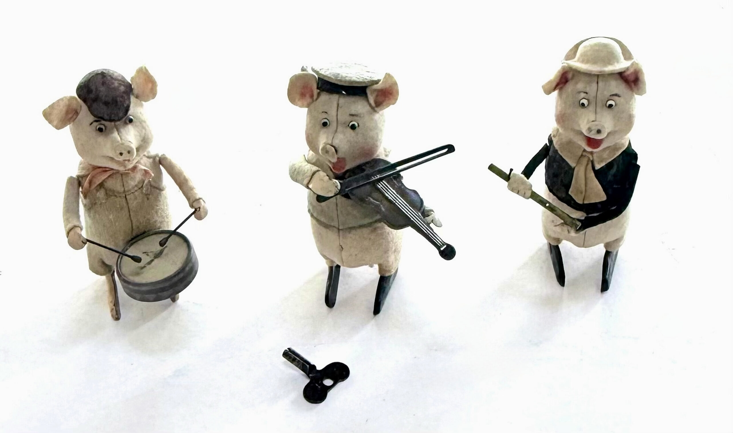 1930s Three Little Pigs Automaton Musicians, Schuco, Germany