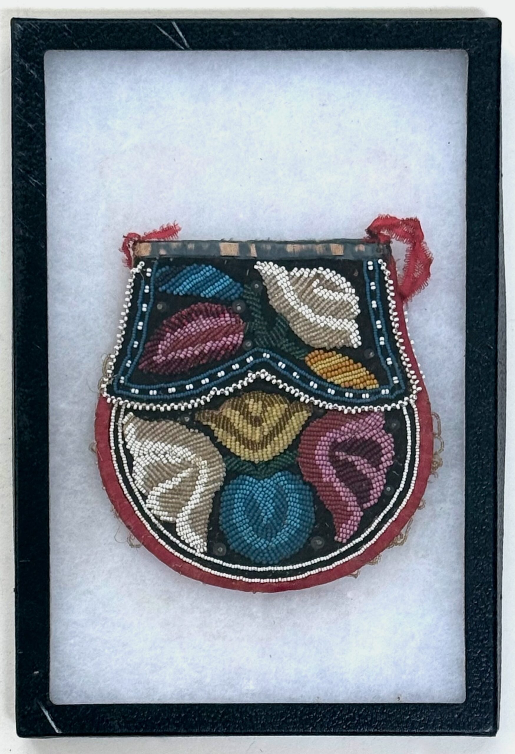 19th Century Native American Iroquois Double Sided Beaded Pouch